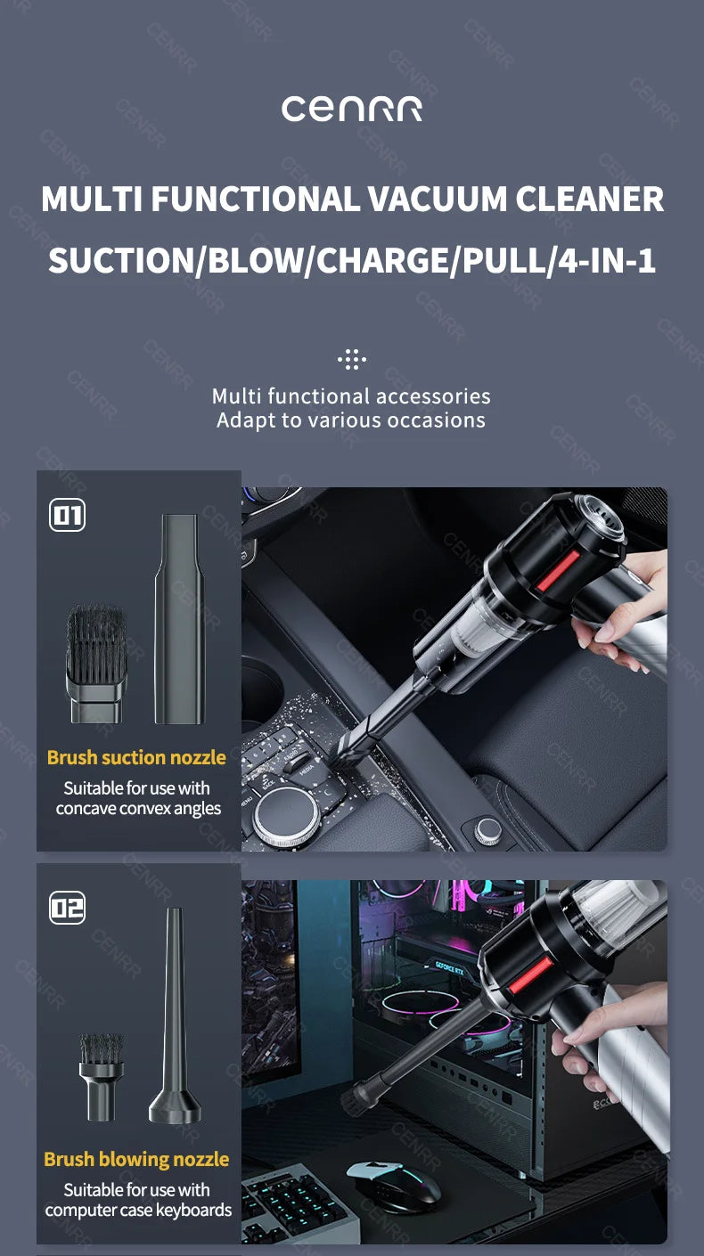 CENRR High-Pressure Cordless Car Vacuum Cleaner