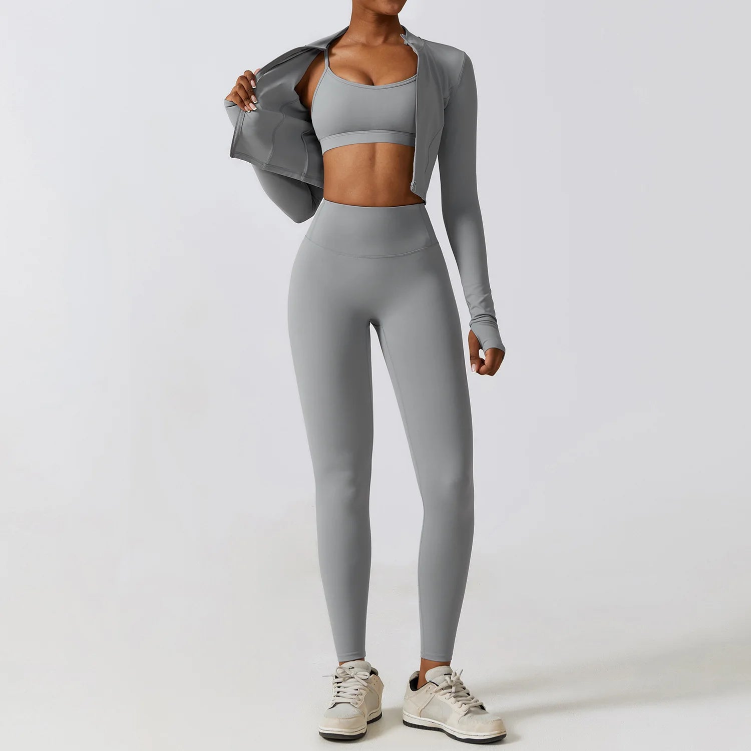 Women's Seamless Yoga Set – Leggings & Crop Top Workout Outfit