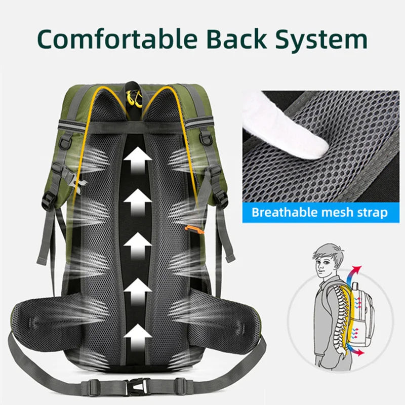 50L Waterproof Travel & Hiking Backpack – Large Capacity