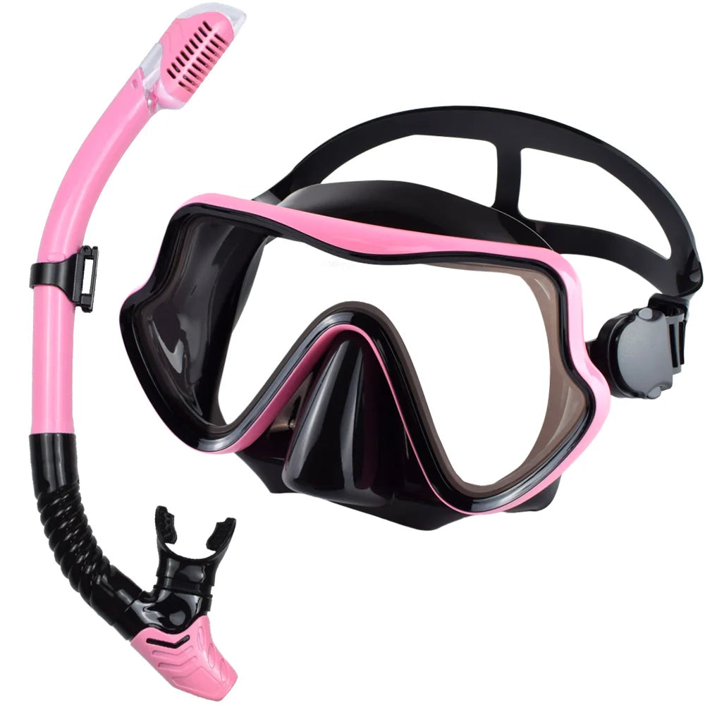 Professional Panoramic Scuba Diving Mask and Snorkel Set for Adults