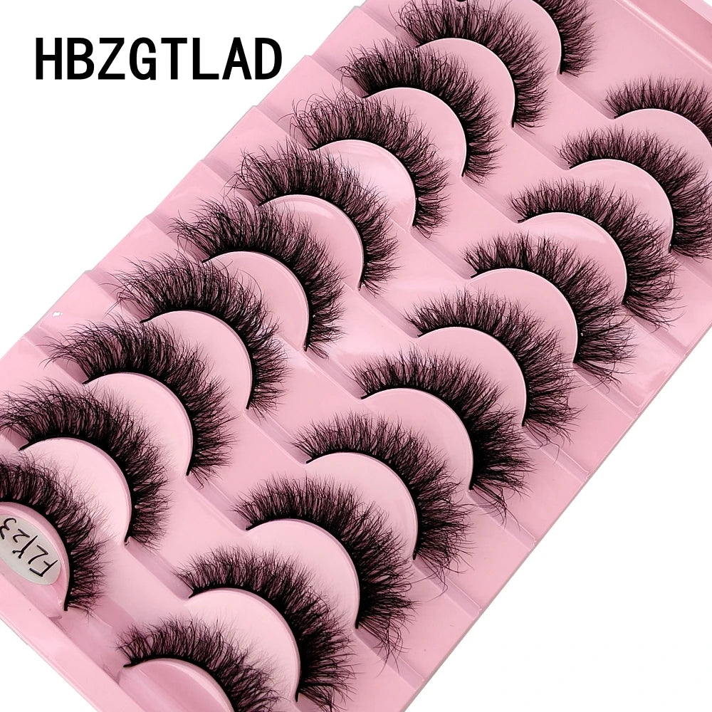 10 Pairs Faux Mink 3D Curly Eyelashes – Handmade Natural Look