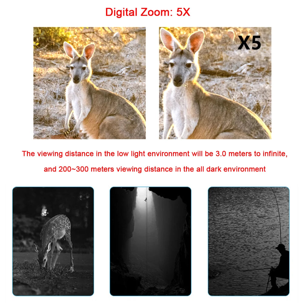 1080P Infrared Night Vision Binoculars – 5X Digital Zoom for Day & Night Use