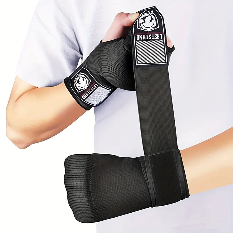 MMA Half-Finger Gel Boxing Gloves with Wrist Strap