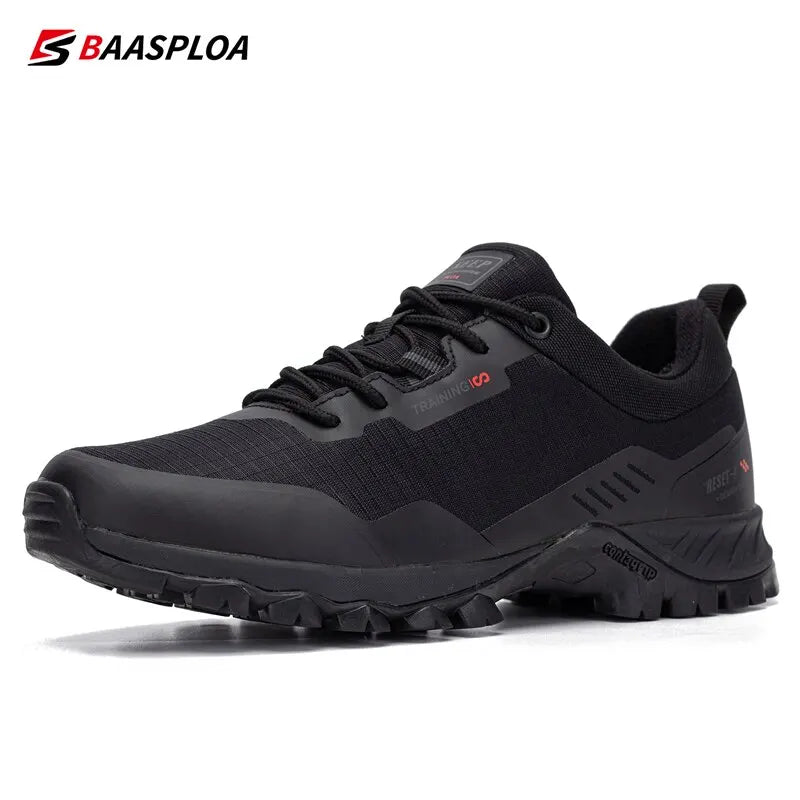 Baasploa Men's Waterproof Hiking Shoes – Anti-Skid Outdoor Sneakers