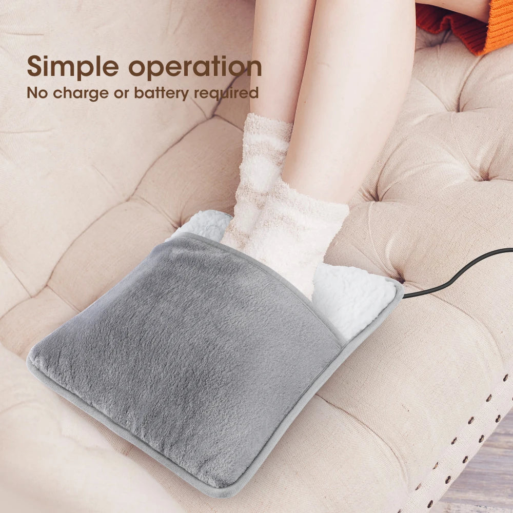 Winter USB Electric Foot Warmer – Soft Plush Heating Pad