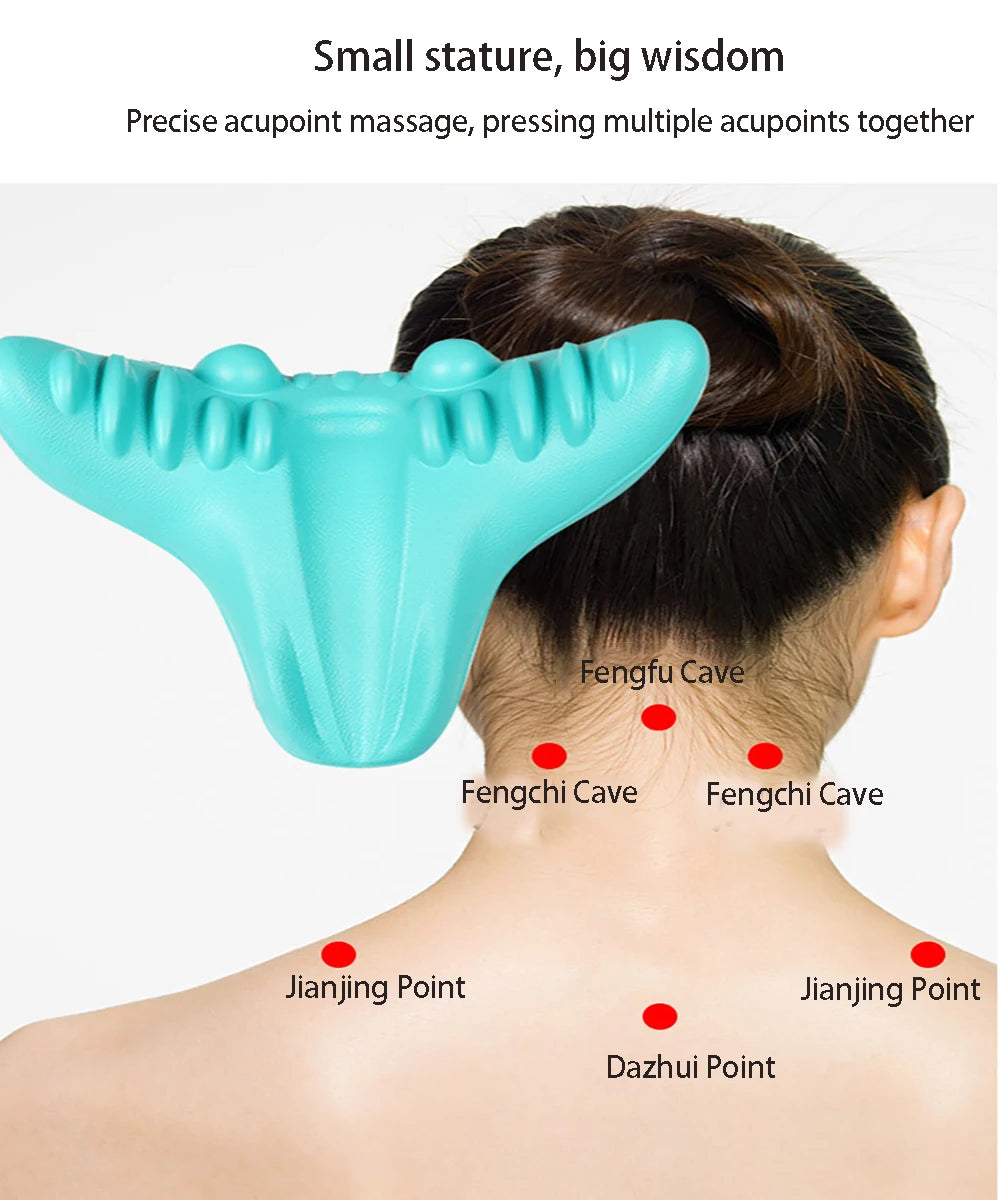 Neck & Shoulder Stretcher – Cervical Traction & Spine Alignment Pillow