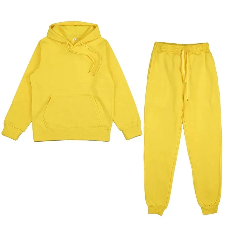 Men's & Women's Fleece Tracksuit – 2-Piece Hoodie & Jogger Set