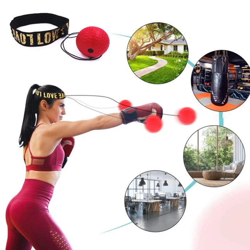 Head-Mounted Boxing Reflex Ball – Speed Punch Trainer