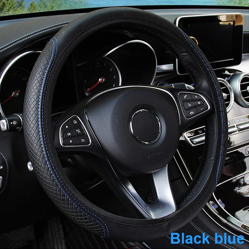 Universal Microfiber Leather Steering Wheel Cover (37-39cm)