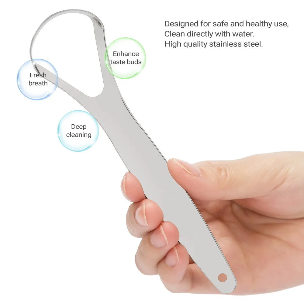 Stainless Steel Tongue Scraper – Fresh Breath Oral Hygiene Tool