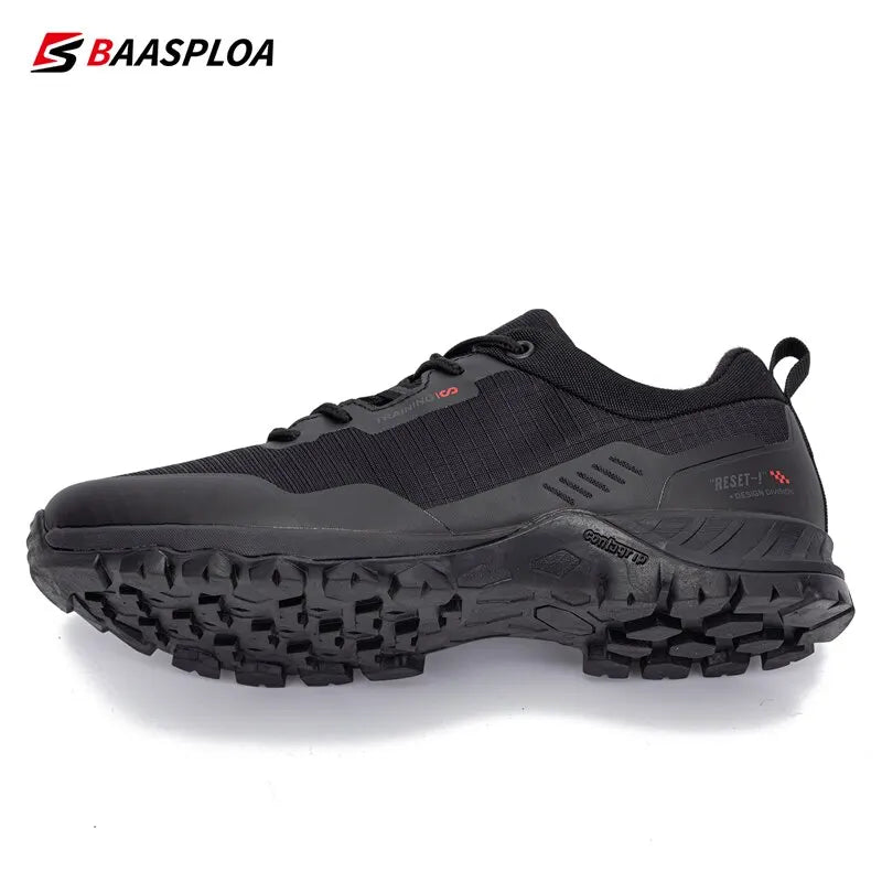 Baasploa Men's Waterproof Hiking Shoes – Anti-Skid Outdoor Sneakers