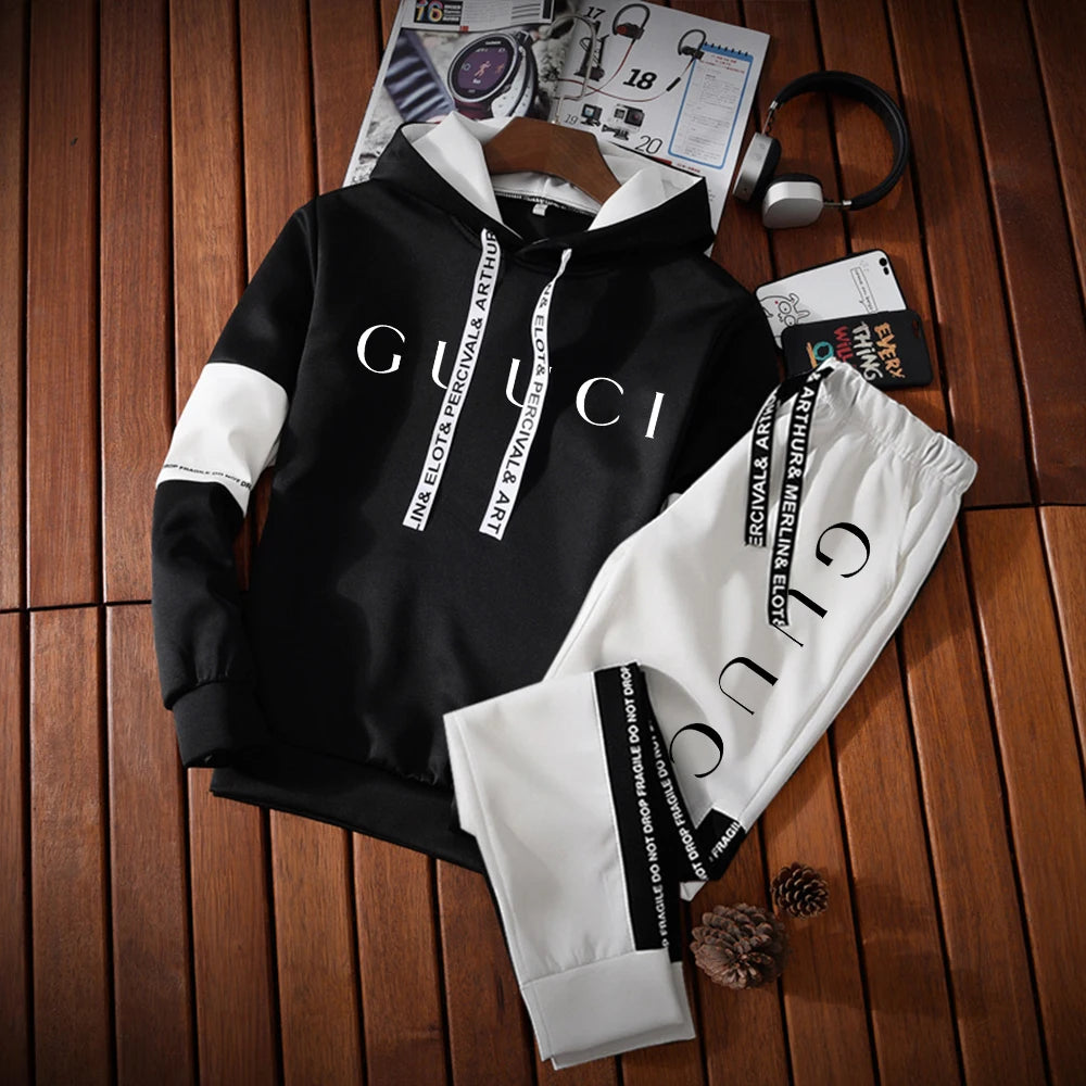 2024 Men’s Casual Sport Tracksuit Set with Hoodie (S-3XL)