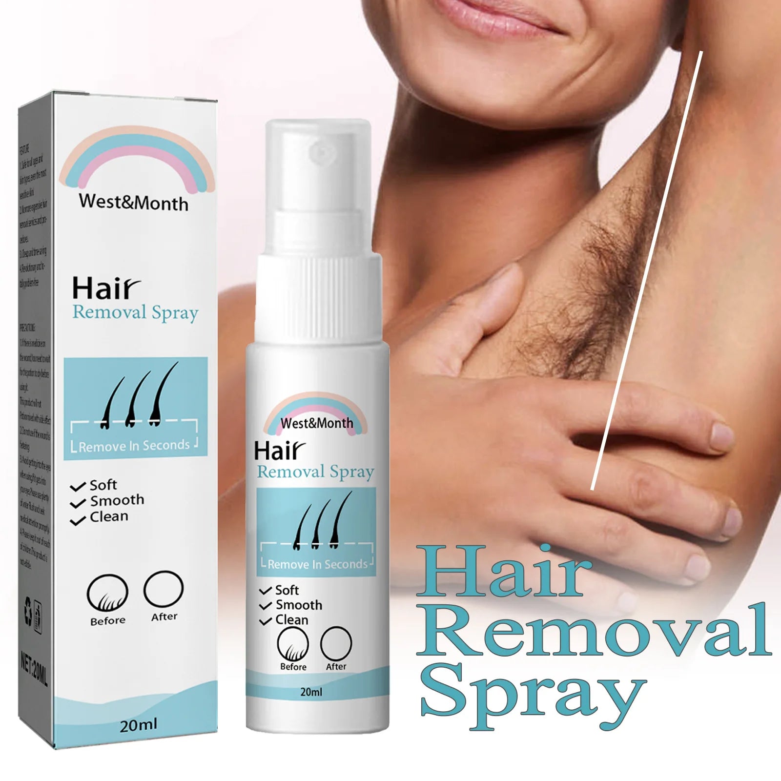 Permanent Hair Removal Spray – Natural, Painless Depilatory Cream for Body, Armpits, and Private Areas