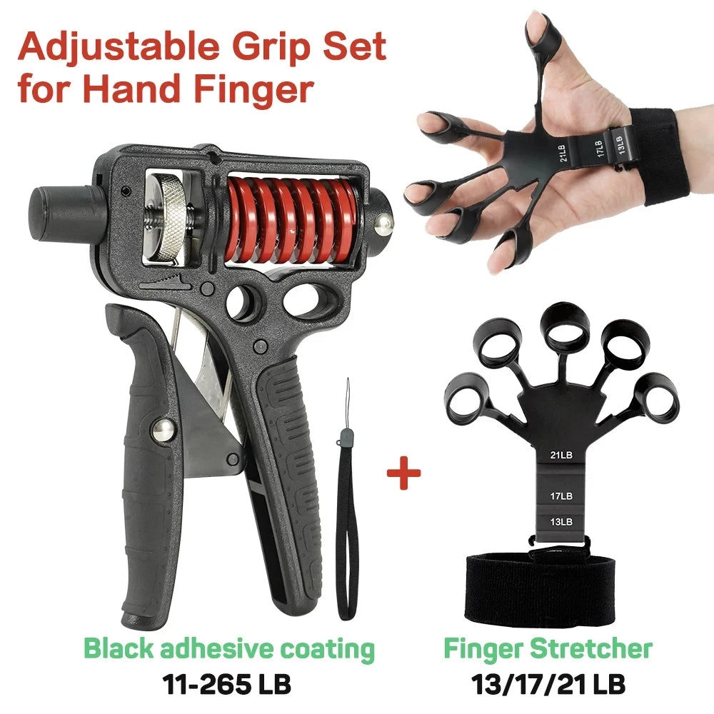 5-120kg Adjustable Heavy Hand Grip Strengthener Finger Expander Arm Wrist Forearm Trainers Fitness Steel Spring Gripper Exercise