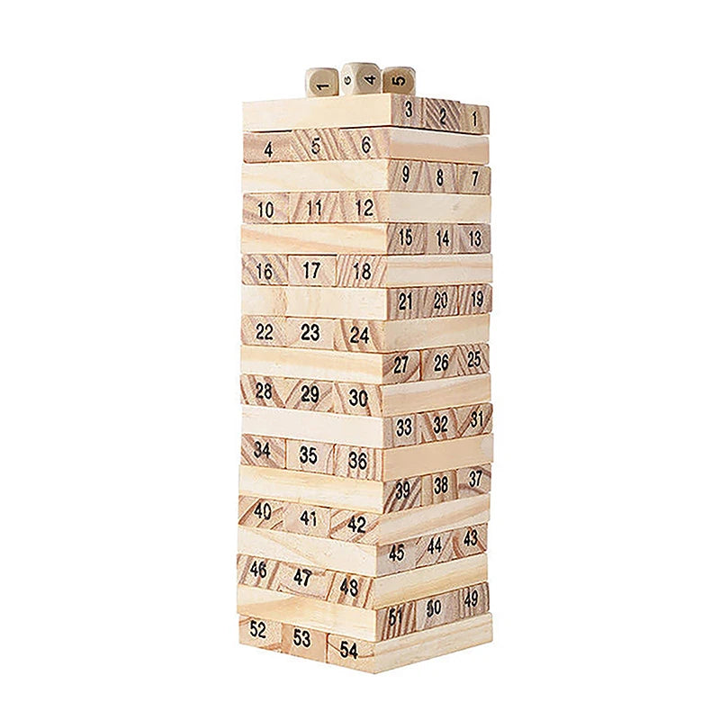 Solid Wood Stacking Tower Game – Interactive Family Puzzle Toy