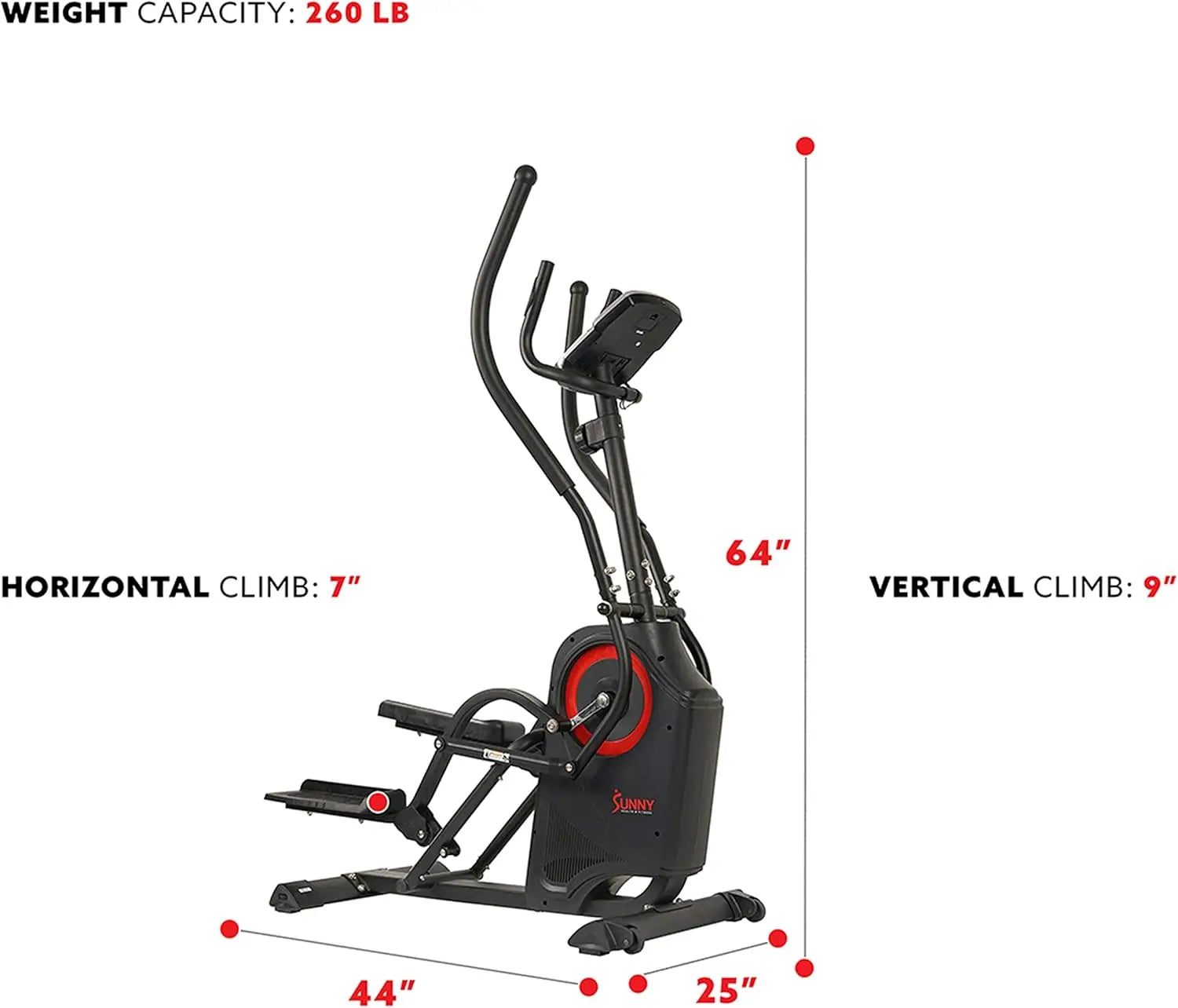 Home Elliptical Trainer with 8-Level Magnetic Resistance and Performance Monitor