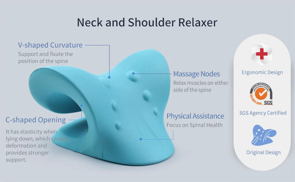 Neck & Shoulder Stretcher – Cervical Traction & Spine Alignment Pillow