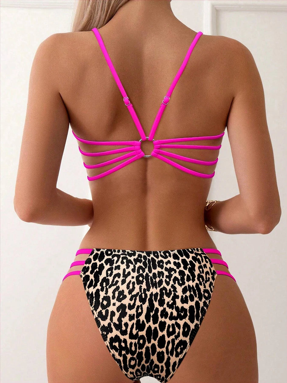 Sexy Leopard Micro Bikini 2025 – High Waist Brazilian Bandeau Set