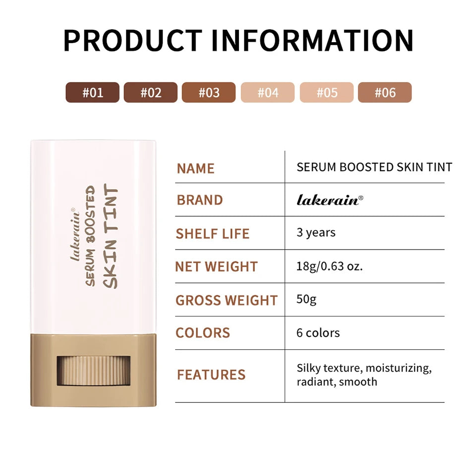 Stick Foundation Balm Serum - Boosted Skin Tint & High Coverage