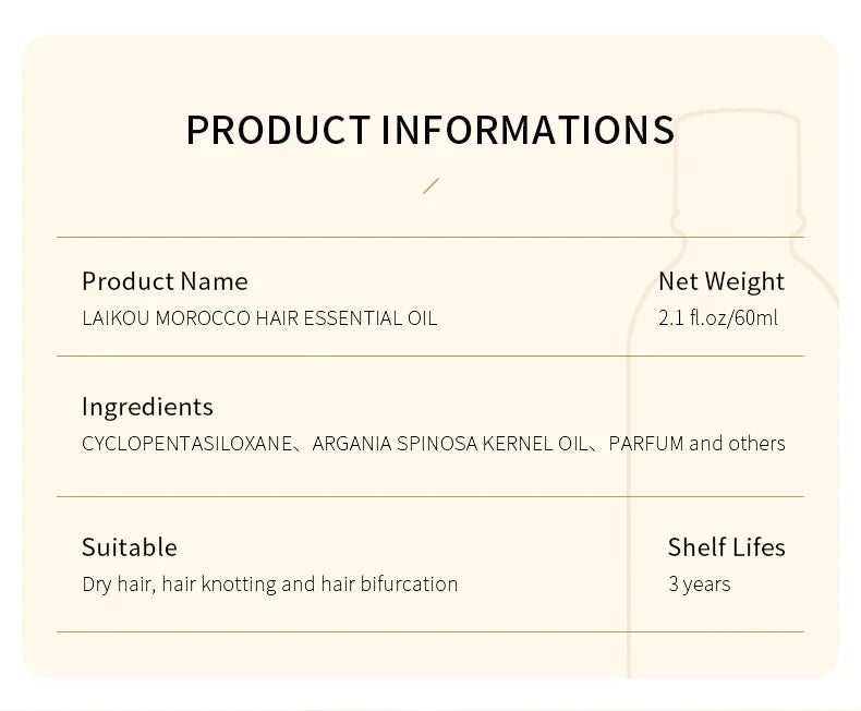 LAIKOU Morocco Argan Oil – Nourishing Hair Repair Essence