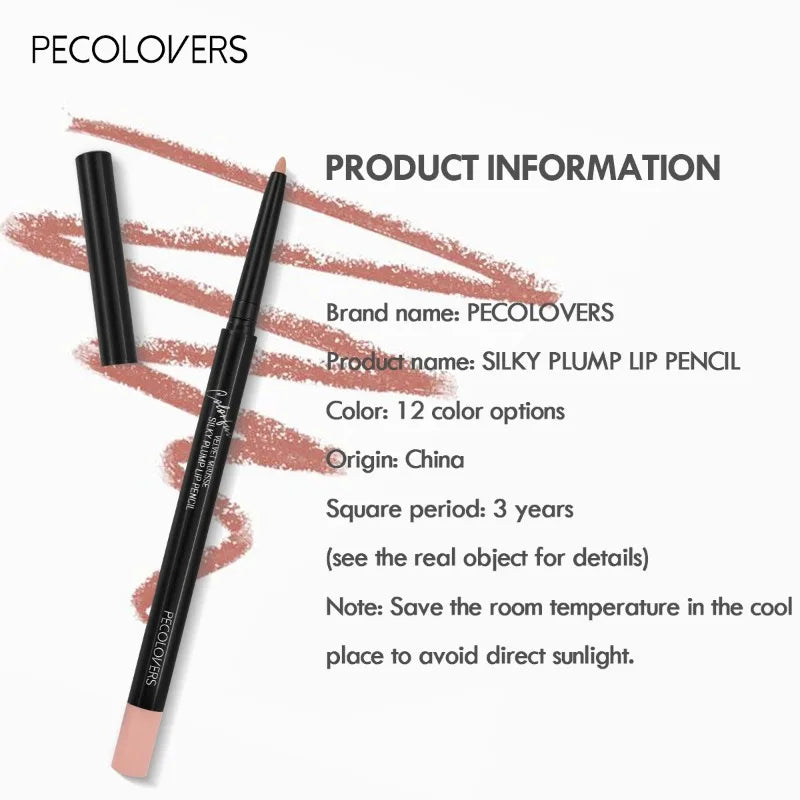 Waterproof Matte Lipliner Pencil - 12 Colors Contour & Tint