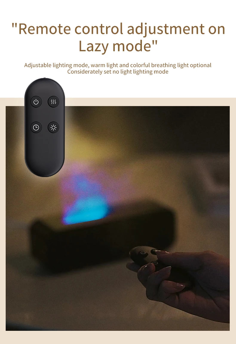 Simulated Flame Aromatherapy Diffuser with Remote Control