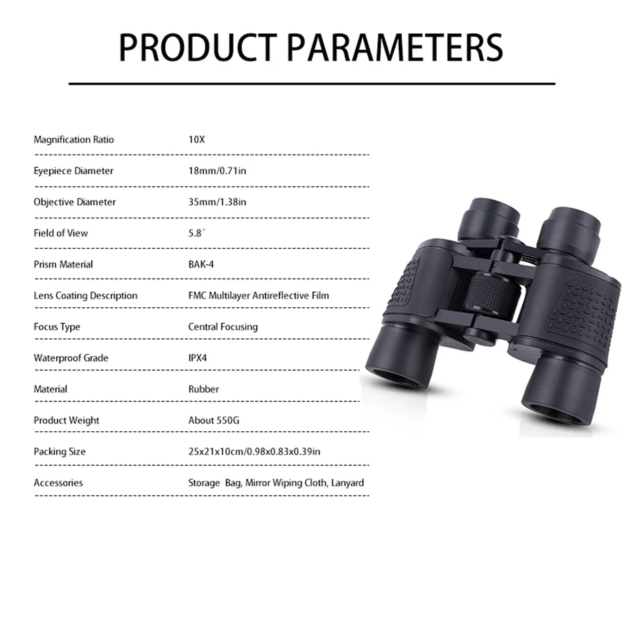 80x80 HD Professional Binoculars – High-Power Portable Optics for Outdoors