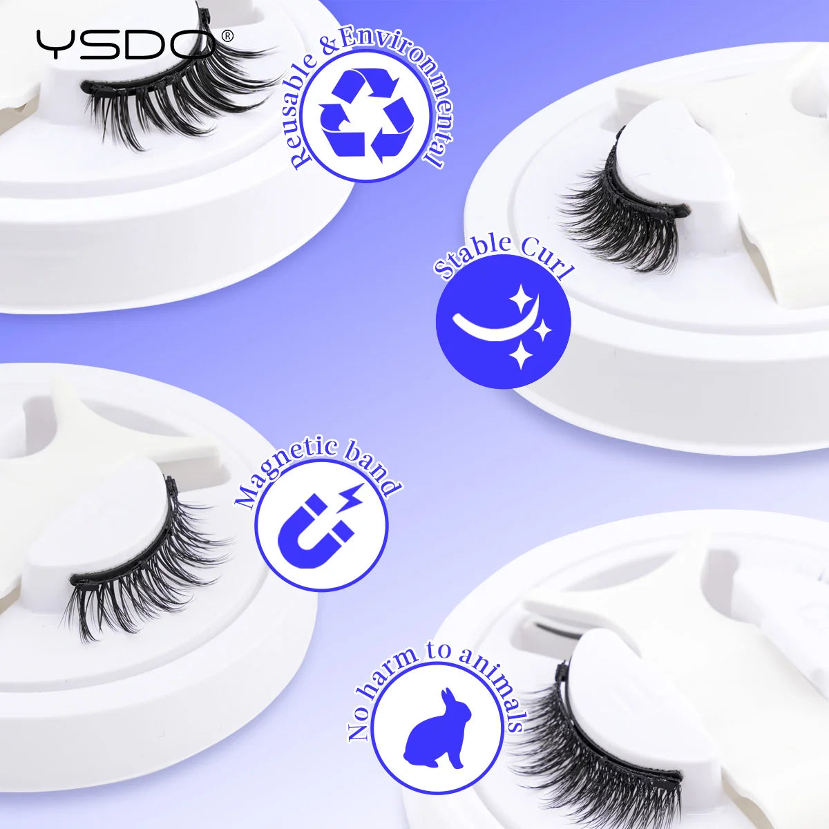 1 Pair Magnetic 3D Lashes – No Glue, Reusable, Handmade