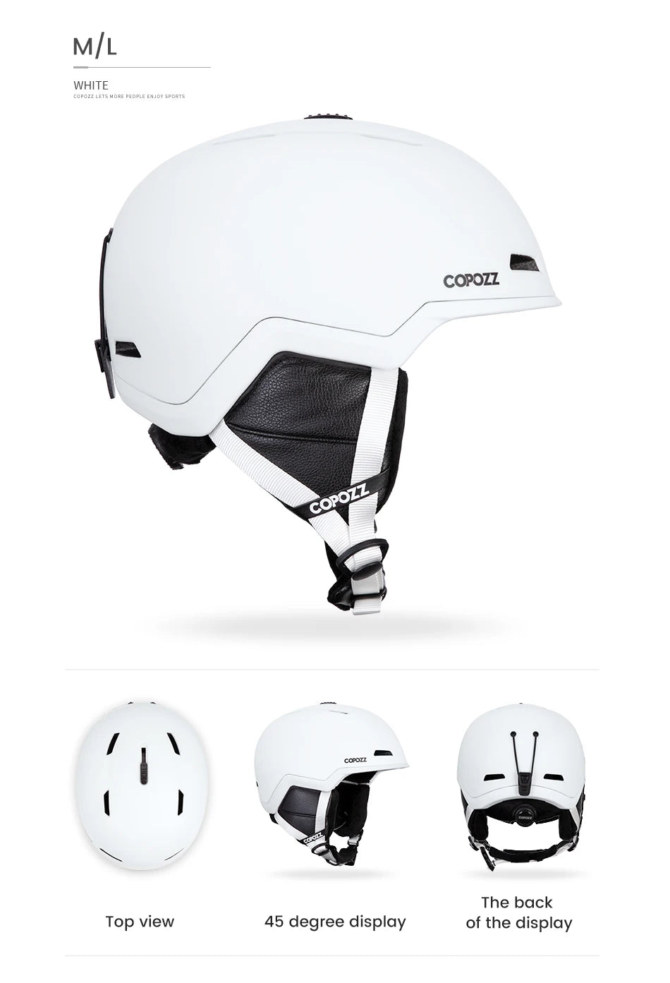 COPOZZ Ski Helmet – Half-Covered Safety Helmet