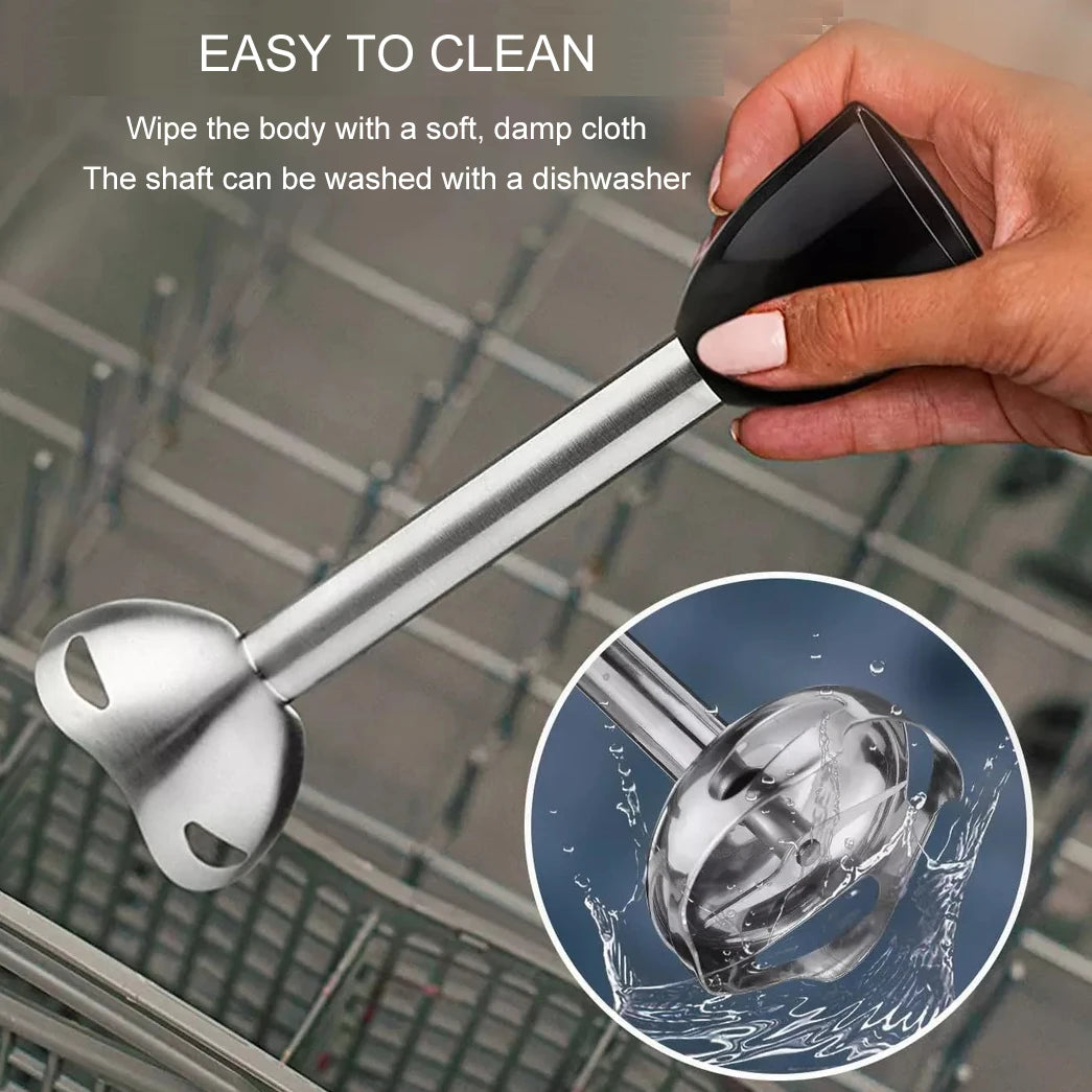 4-in-1 Handheld Immersion Blender Set – Stick Blender with Whisk, Chopper & Beaker