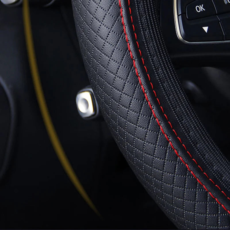 Universal Microfiber Leather Steering Wheel Cover (37-39cm)