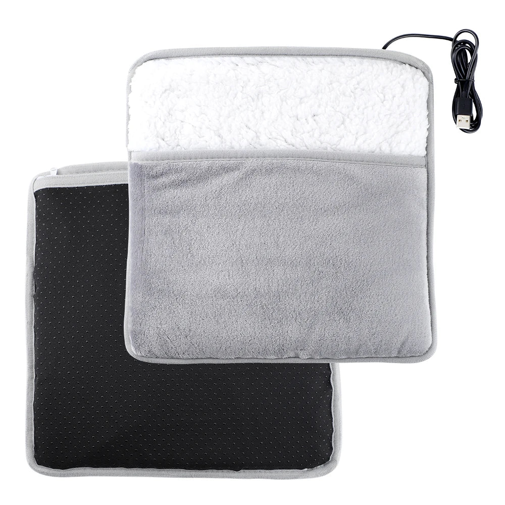 Winter USB Electric Foot Warmer – Soft Plush Heating Pad