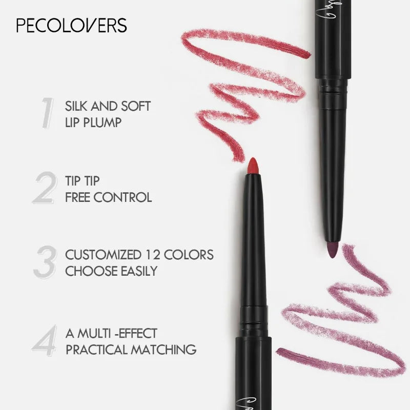 Waterproof Matte Lipliner Pencil - 12 Colors Contour & Tint