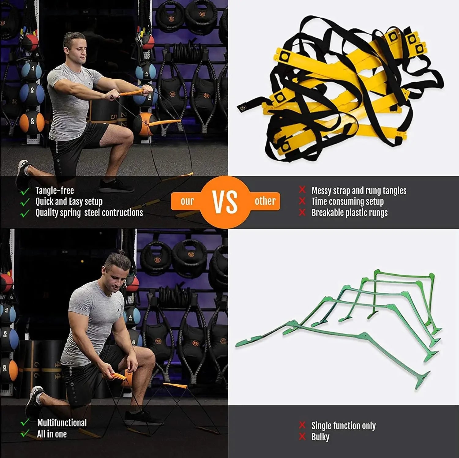 Dual-Purpose Soccer Training Jump Ladder – Agility & Speed Training