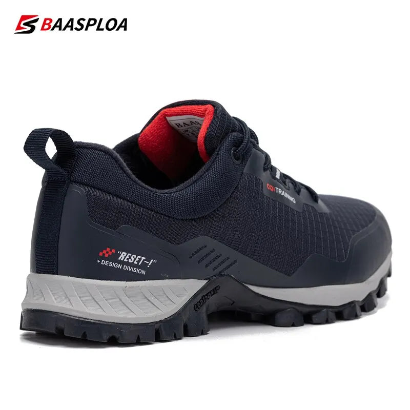 Baasploa Men's Waterproof Hiking Shoes – Anti-Skid Outdoor Sneakers