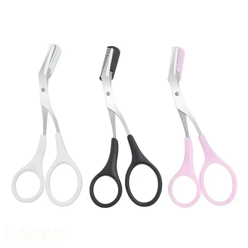 Eyebrow Trimmer Scissors with Comb – Stainless Steel Beauty Tool for Women