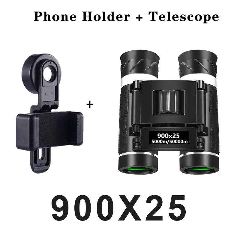 900x25 HD Zoom Binoculars – Portable Long Range BAK4 Telescope for Hunting & Camping