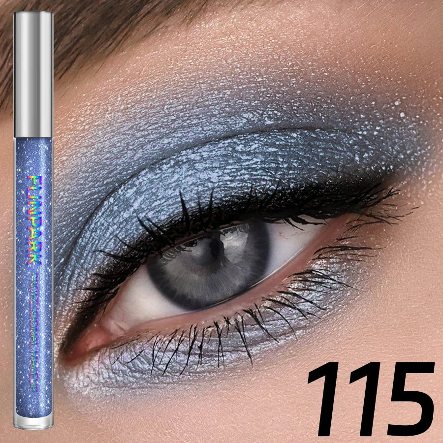 Colorful Liquid Eyeshadow & Glitter Eyeliner – Long-Lasting Shimmer