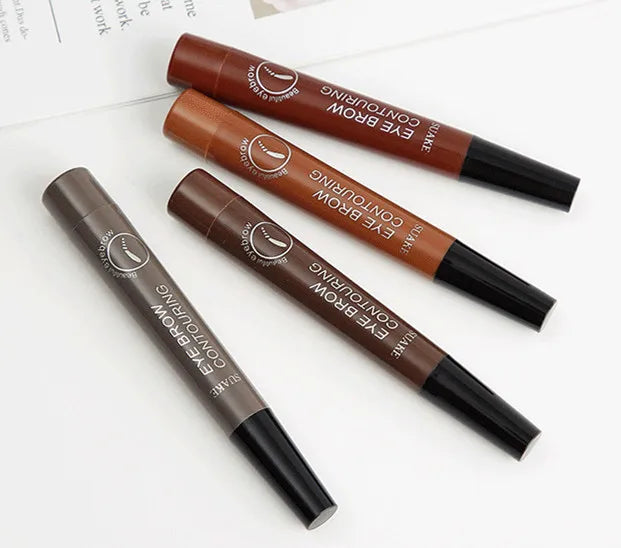 5-Color Waterproof Microblading Eyebrow Pen – 4-Tip Precision