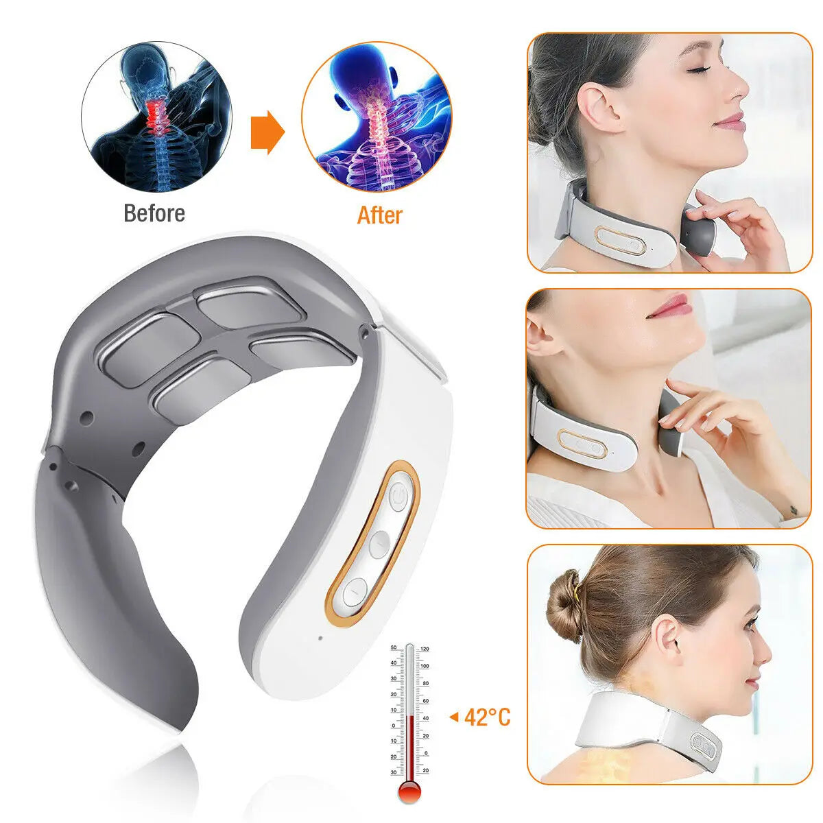 Electric Neck & Shoulder Pulse Massager with Heat – Pain Relief Therapy