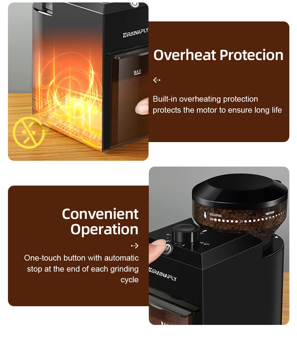 Automatic Burr Mill Coffee Grinder – 28-Setting Electric Coffee Bean Grinder