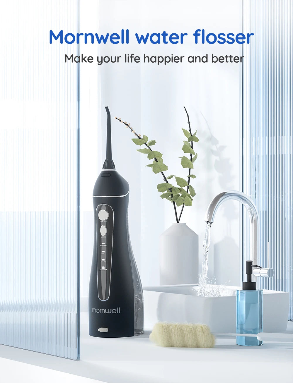 Mornwell Portable Oral Irrigator F18 Water Flosser: