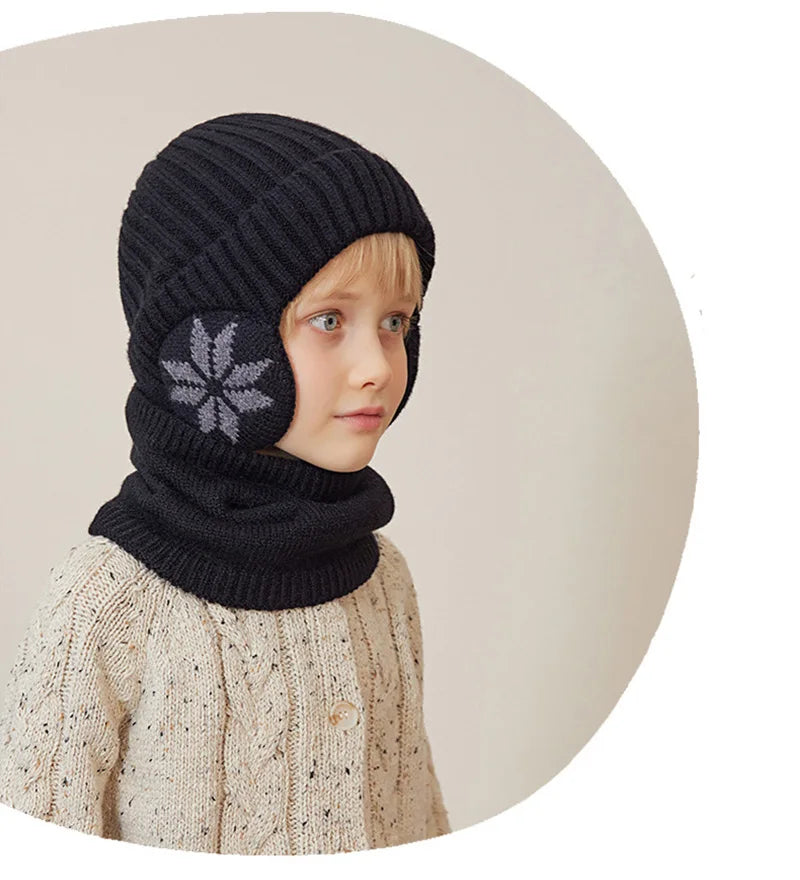 2-Piece Knitted Children Winter Hat & Scarf Set: