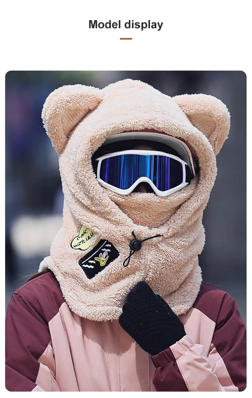 Animal Ear Ski Helmet Cover – Bear & Cat Design