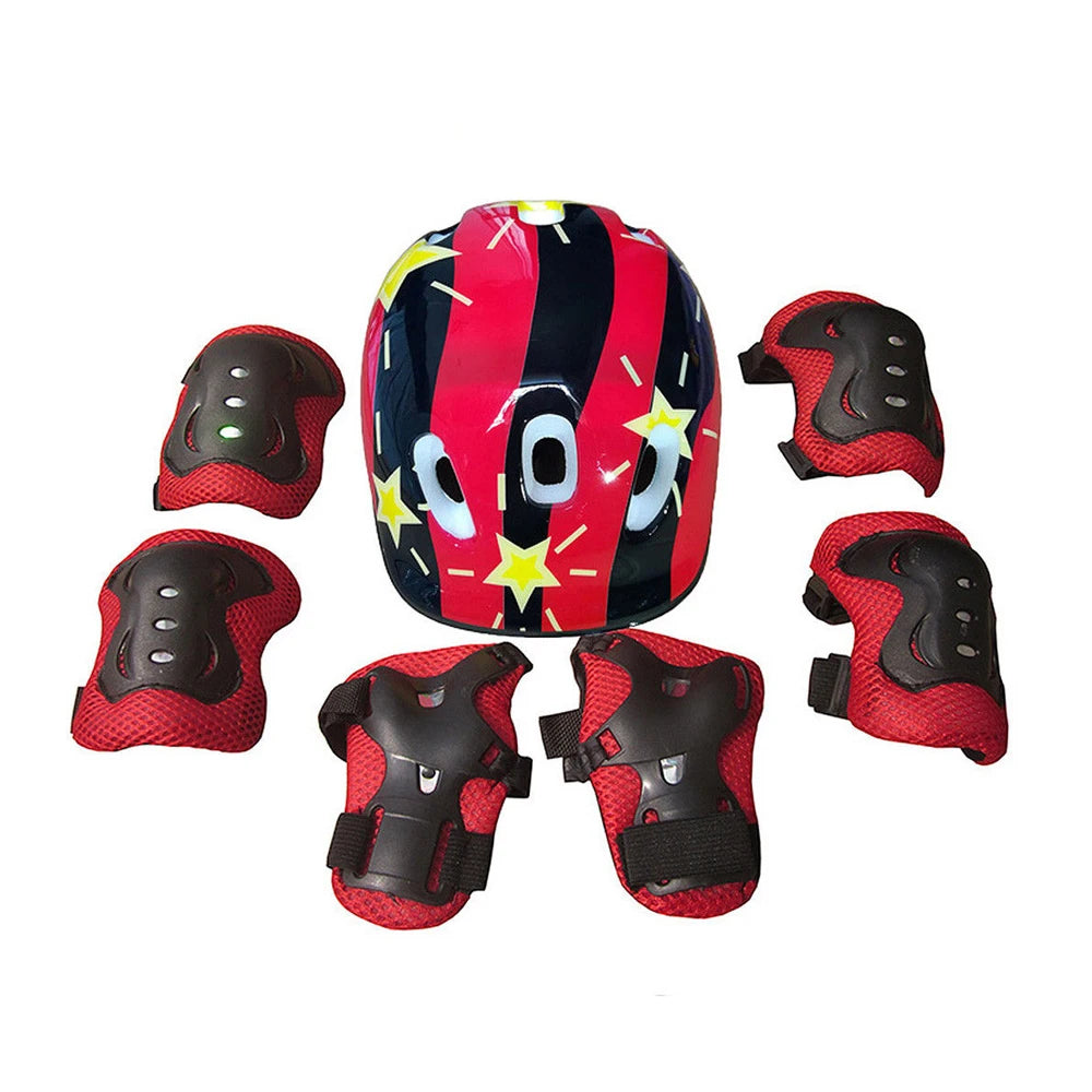 7PCS Kids Protective Gear Set – Knee & Elbow Pads with Wrist Guards