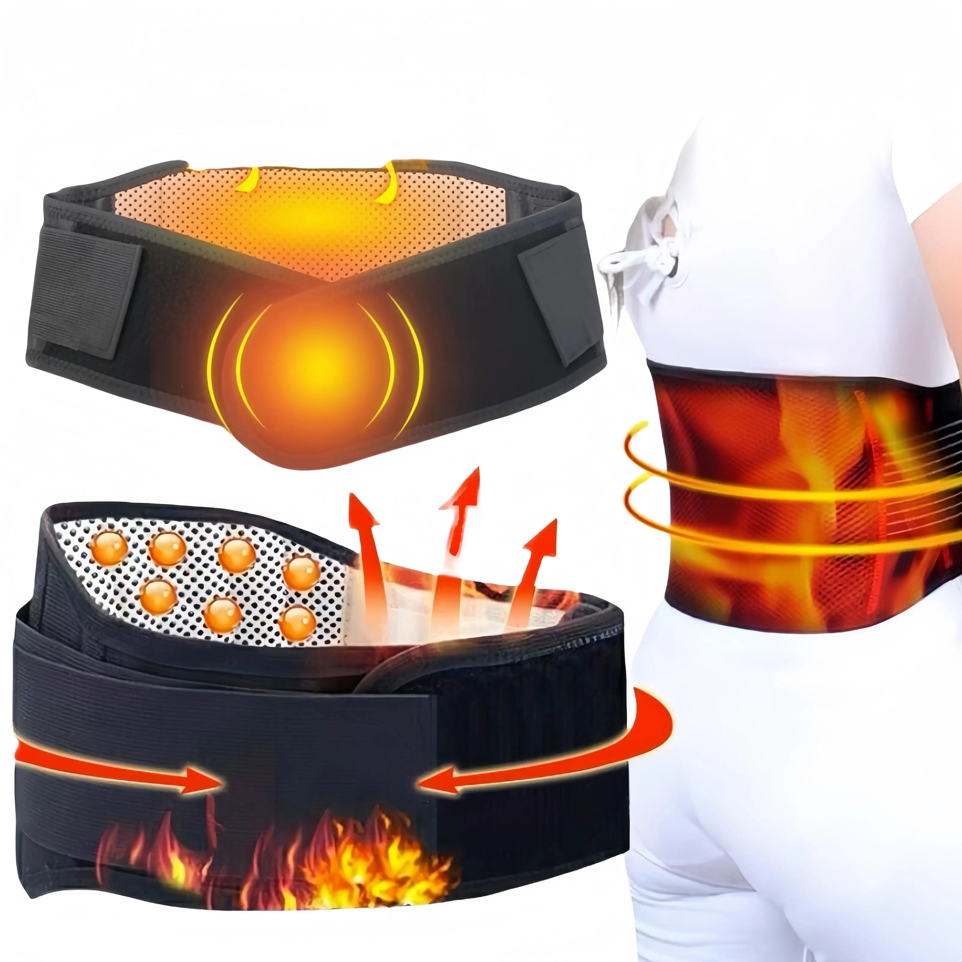 Adjustable Tourmaline Self-Heating Magnetic Therapy Lumbar Support Belt