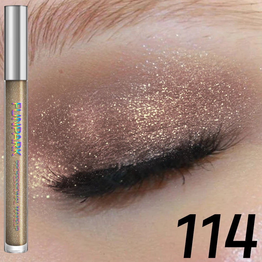Colorful Liquid Eyeshadow & Glitter Eyeliner – Long-Lasting Shimmer