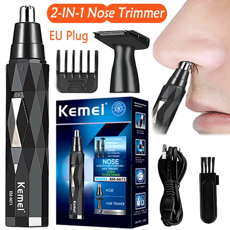 Kemei 2-in-1 Rechargeable Nose & Beard Trimmer