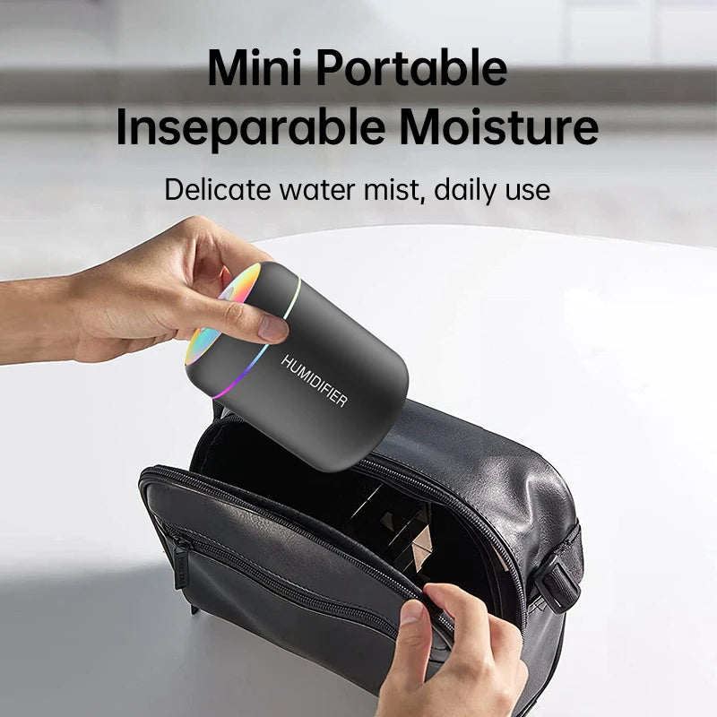 Mini MistMate™ USB Aroma Diffuser – 180ML Air Humidifier with LED Lights