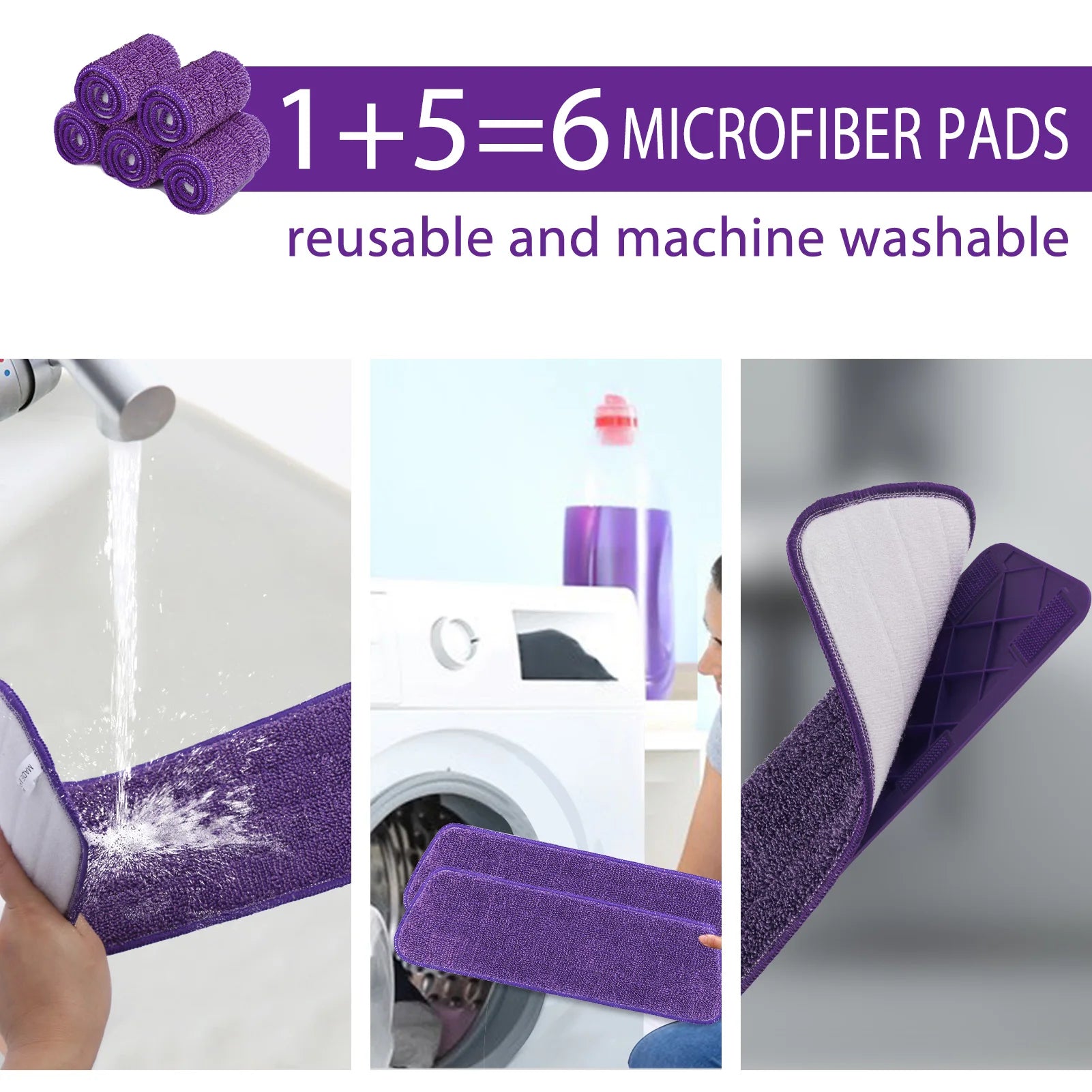 DARIS Spray Mop – 500ml Bottle, 3 Microfiber Pads, Wet & Dry Floor Cleaning Mop